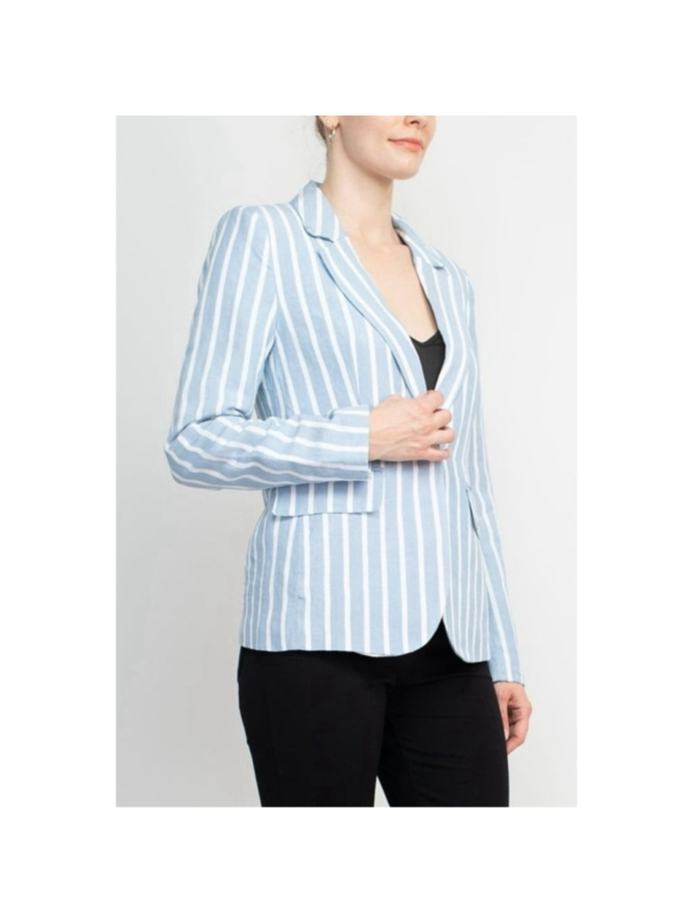 Philosophy by Republic Stripe Linen viscose blazer coastal preppy Size XL